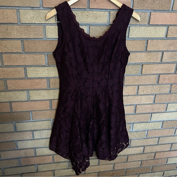 Altar’D State Purple/Burgundy Lace Mini Dress Fit And Flare Size Medium - Picture 1 of 7